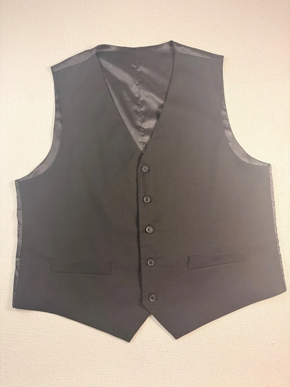 Capucci Men's Black Suit Vest & Trousers 46R 40W 2-Piece